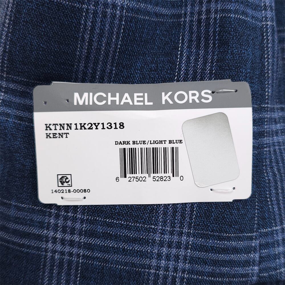 Michael Kors Mens Classic Fit Sport Coat Blazer 42L Blue Plaid Stretch NWT - Picture 12 of 13